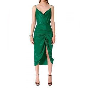 AGGI by HALEWSKI Ava Emerald Dress Green XS Cupro Silk